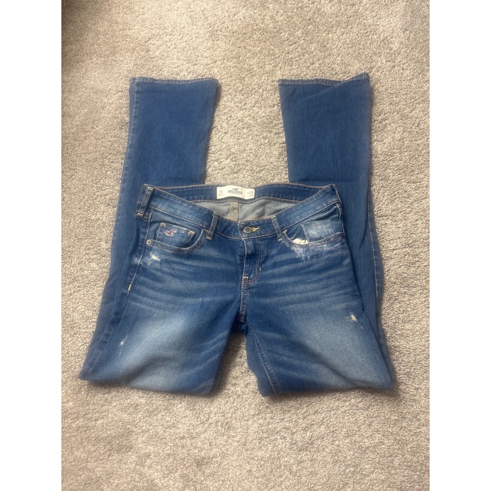 Hollister Low Rise Bootcut Jeans Medium Wash Distressed W28 L33 7R 3X3047